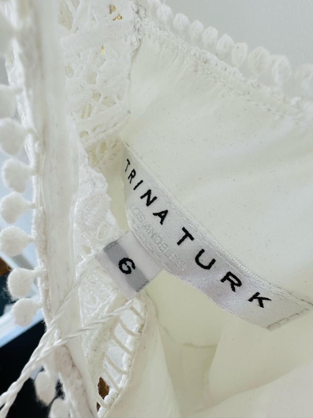 Trina Turk White Crochet Halter Midi Dress - Picture 4 of 7
